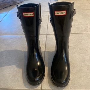 BLACK HUNTER TALL GLOSS RAIN BOOT